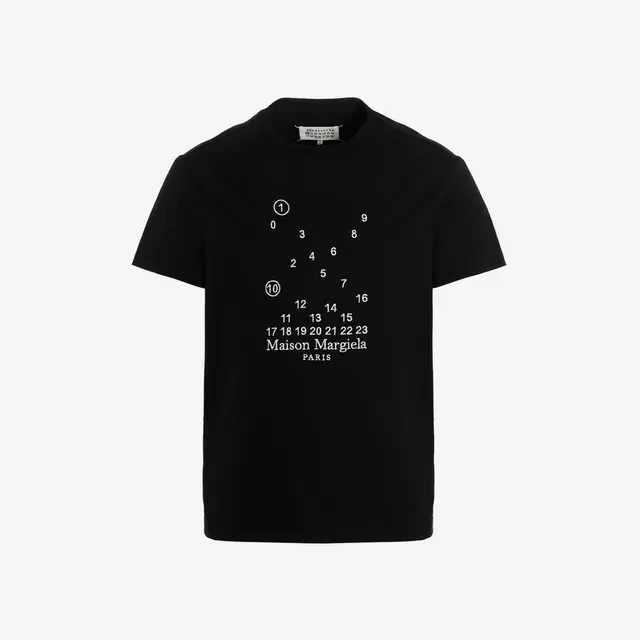Maison Margiela Maison Margiela Numeric Logo Mako Cotton T-Shirt Black - view 2