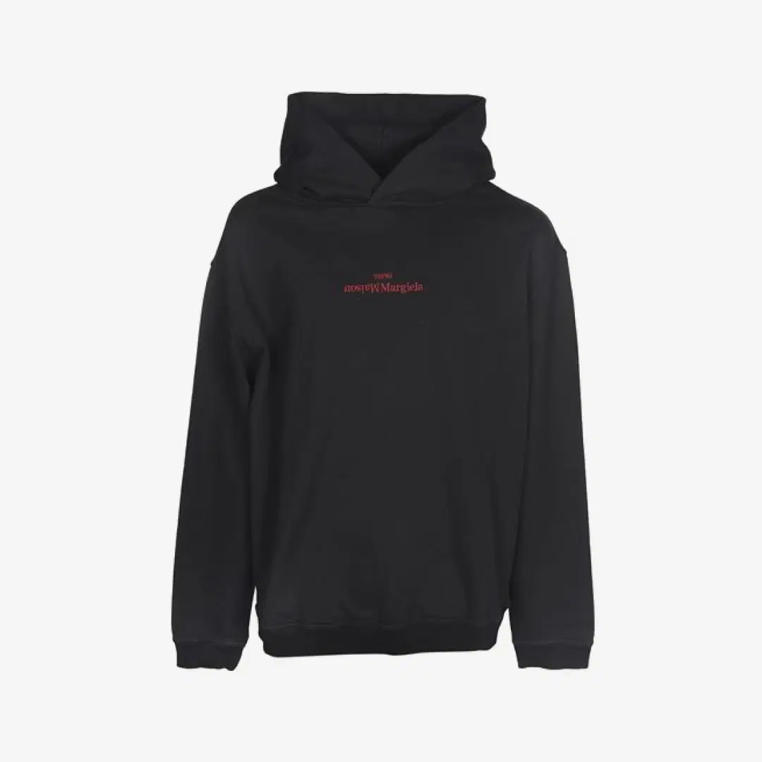 Maison Margiela Maison Margiela Upside Down Embroidered Logo Hoodie Black Red