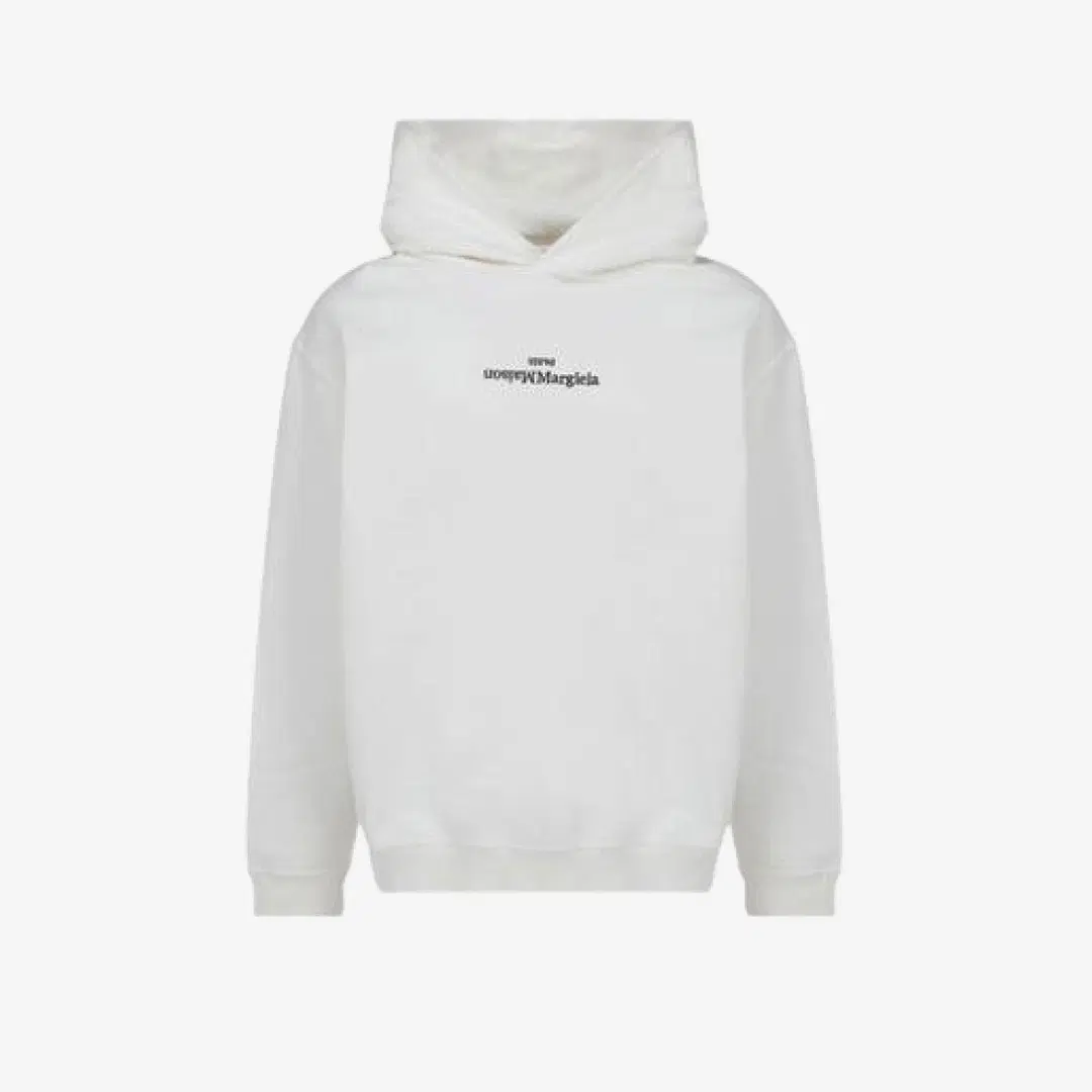 Maison Margiela Maison Margiela Upside Down Embroidered Logo Hoodie White Black