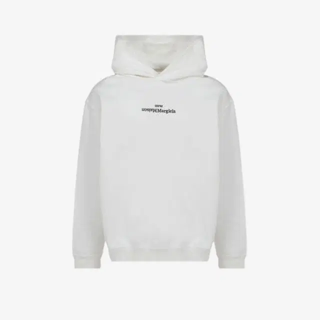 Maison Margiela Maison Margiela Upside Down Embroidered Logo Hoodie White Black - view 2