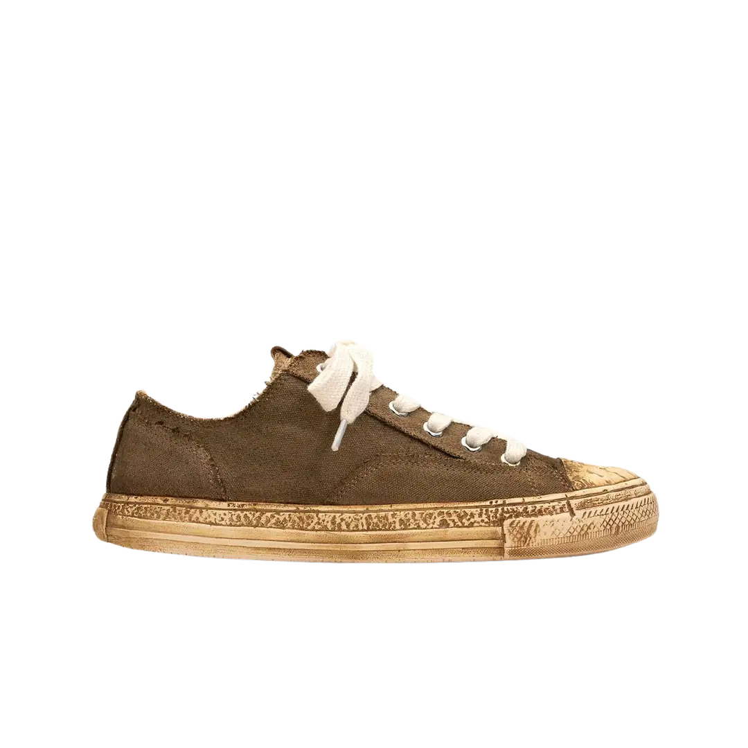Maison Mihara Yasuhiro Maison Mihara Yasuhiro General Scale Past Sole 6-Hole Overdyed Canvas Low-top Sneakers Brown