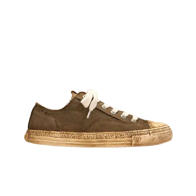 Maison Mihara Yasuhiro Maison Mihara Yasuhiro General Scale Past Sole 6-Hole Overdyed Canvas Low-top Sneakers Brown - view 1