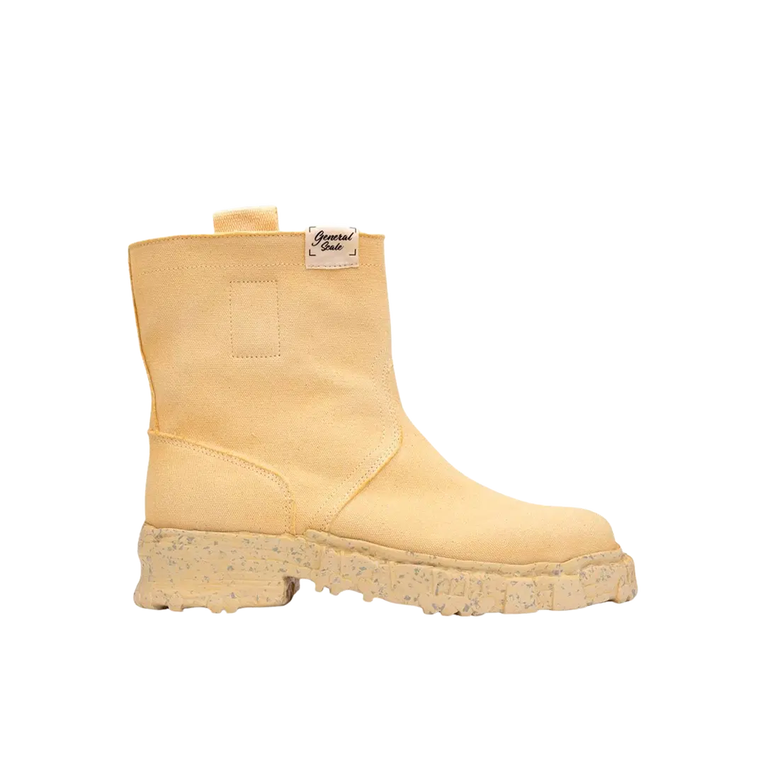 Maison Mihara Yasuhiro Maison Mihara Yasuhiro General Scale Vintage Like Sole Overdyed Canvas Boots Cream