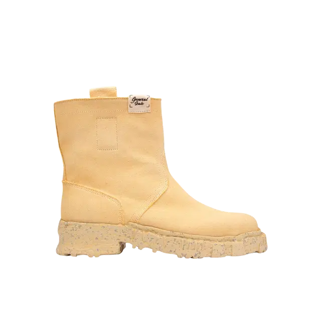 Maison Mihara Yasuhiro Maison Mihara Yasuhiro General Scale Vintage Like Sole Overdyed Canvas Boots Cream - view 2