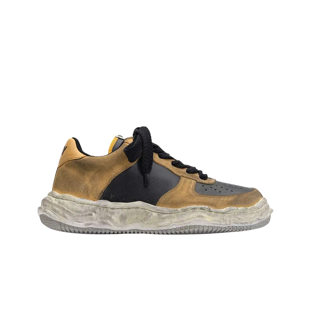 Maison Mihara Yasuhiro Maison Mihara Yasuhiro Wayne OG Sole Distressed Leather Low-top Sneaker Yellow Black