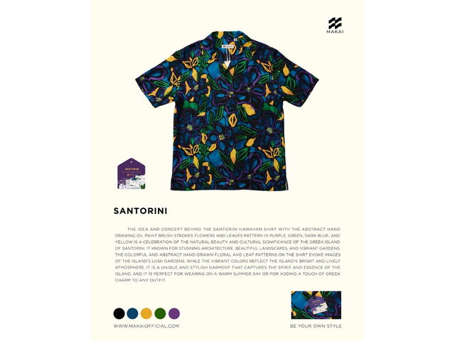 MAKAI MAKAI SANTORINI Rayon Hawaiian Shirt - view 5