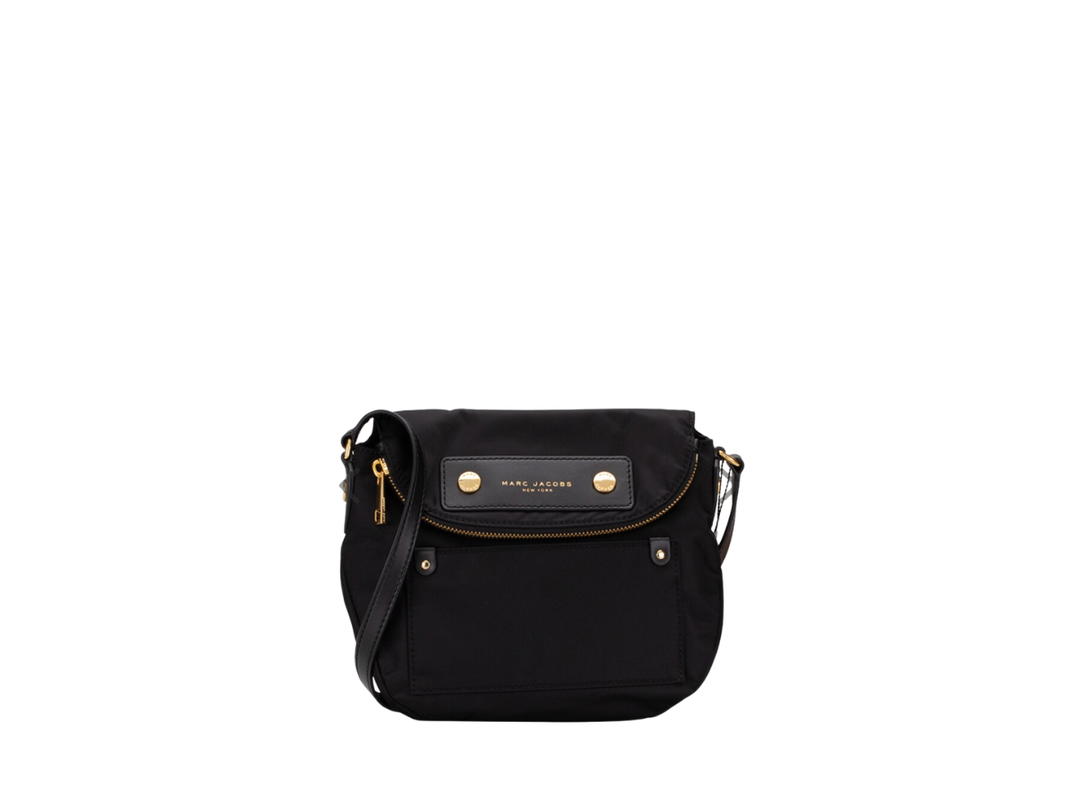 Marc Jacobs Marc Jacobs Preppy Mini Messenger Bag In Nylon With Gold Tone Hardware Black