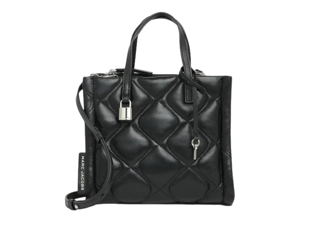 Marc Jacobs Marc Jacobs Quilted Mini Grind Tote In Leather Silver hardware Black