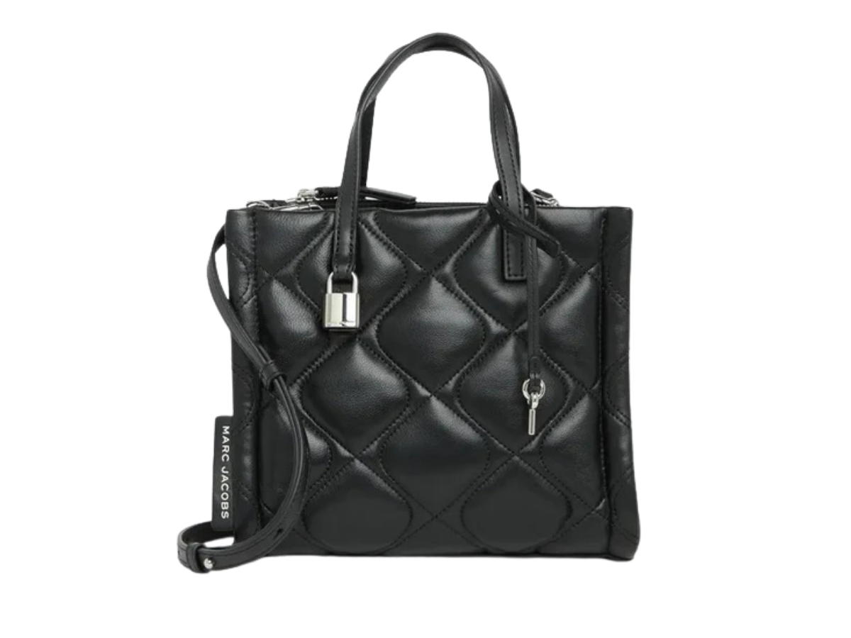 Marc Jacobs Marc Jacobs Quilted Mini Grind Tote In Leather Silver hardware Black