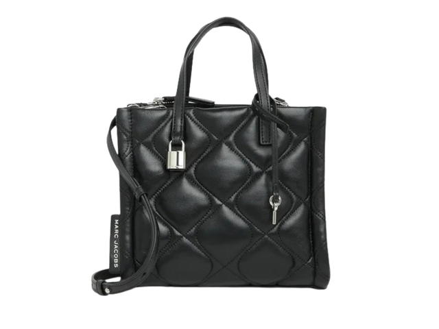 Marc Jacobs Marc Jacobs Quilted Mini Grind Tote In Leather Silver hardware Black - view 1