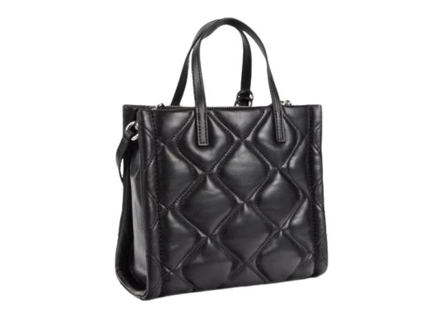 Marc Jacobs Marc Jacobs Quilted Mini Grind Tote In Leather Silver hardware Black - view 3