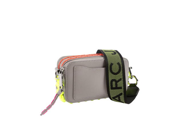 Marc Jacobs Marc Jacobs Small Whipstitched Snapshot Bag In Drizzle Grey Calfskin With Black Leather Trim - view 3