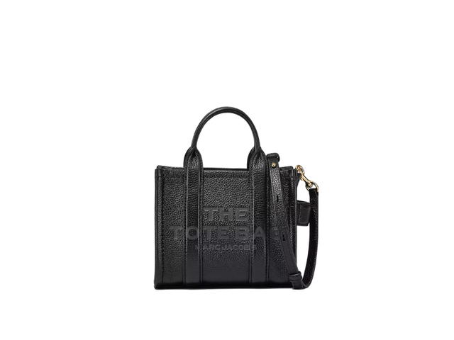 Marc Jacobs Marc Jacobs The Leather Mini Tote Bag In Supple Leather With Contrasting Leather Interior Black - view 1