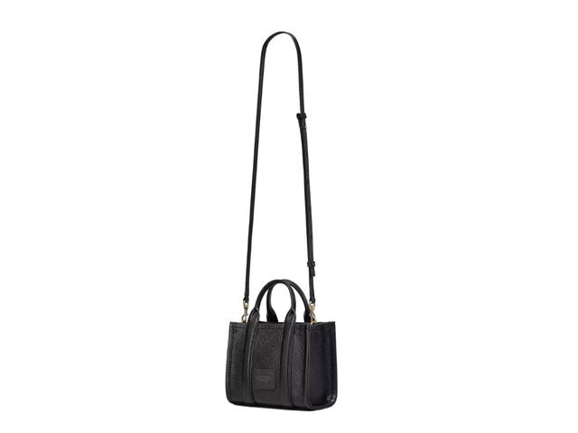 Marc Jacobs Marc Jacobs The Leather Mini Tote Bag In Supple Leather With Contrasting Leather Interior Black - view 3