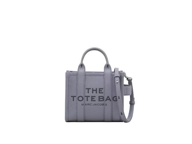 Marc Jacobs Marc Jacobs The Leather Mini Tote Bag In Supple Leather With Contrasting Leather Interior Wolf Grey - view 1