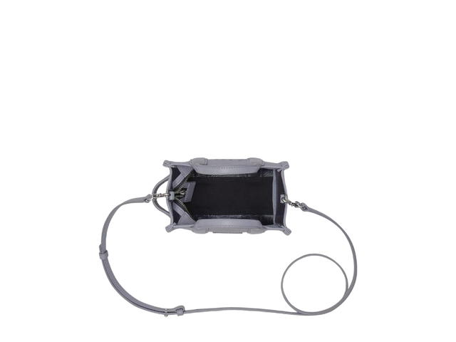Marc Jacobs Marc Jacobs The Leather Mini Tote Bag In Supple Leather With Contrasting Leather Interior Wolf Grey - view 3