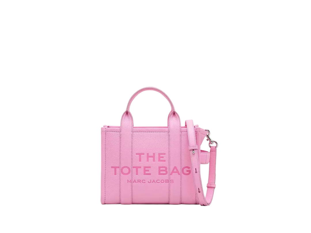 Marc Jacobs Marc Jacobs The Leather Small Tote Bag In Grain Leather Fluro Candy Pink