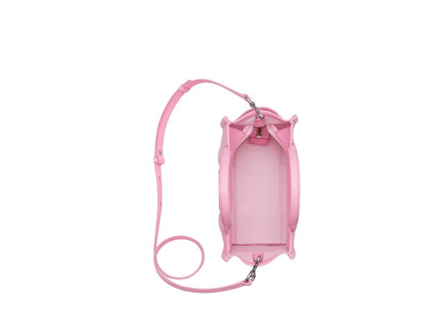 Marc Jacobs Marc Jacobs The Leather Small Tote Bag In Grain Leather Fluro Candy Pink - view 2
