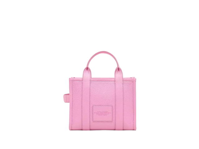 Marc Jacobs Marc Jacobs The Leather Small Tote Bag In Grain Leather Fluro Candy Pink - view 3