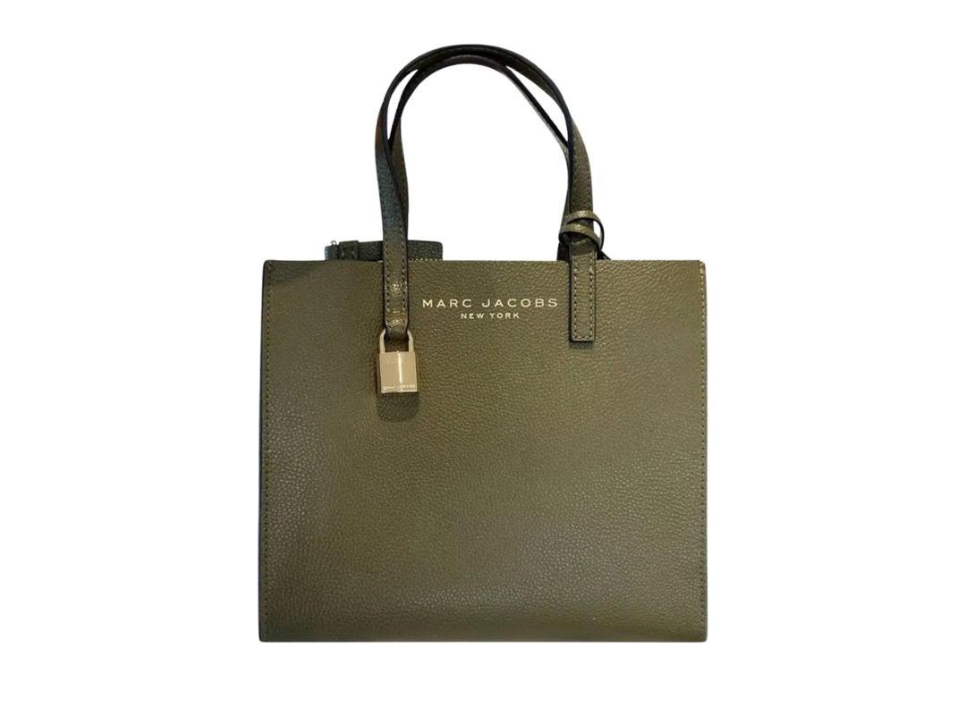 Marc Jacobs Marc Jacobs The mini grind leather tote In coated leather With Gold tone Hardware Green