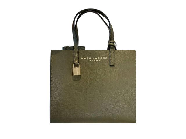 Marc Jacobs Marc Jacobs The mini grind leather tote In coated leather With Gold tone Hardware Green - view 1