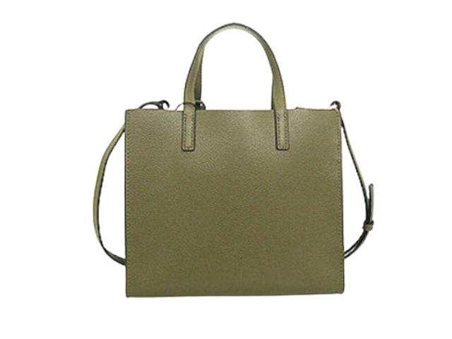 Marc Jacobs Marc Jacobs The mini grind leather tote In coated leather With Gold tone Hardware Green - view 3