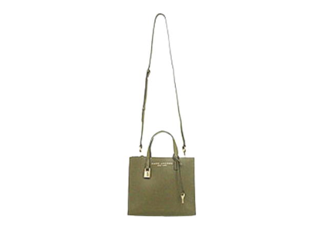 Marc Jacobs Marc Jacobs The mini grind leather tote In coated leather With Gold tone Hardware Green - view 4