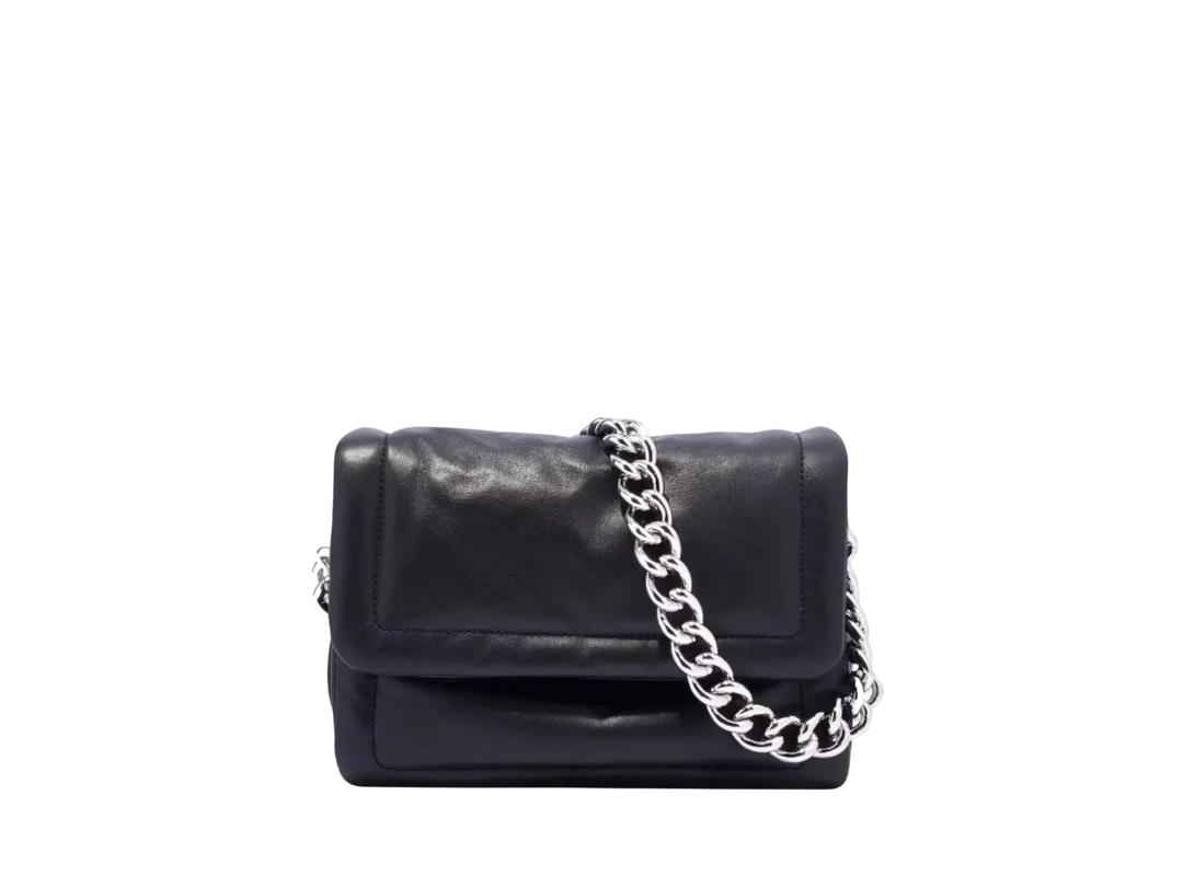 Marc Jacobs Marc Jacobs The Pillow Bag In Leather With Silver Metal Hardware Black