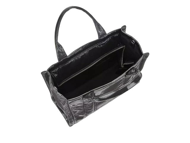 Marc Jacobs Marc Jacobs The Shiny Crinkle Medium Tote Bag In lamb leather With Silver tone hardware Black - view 2