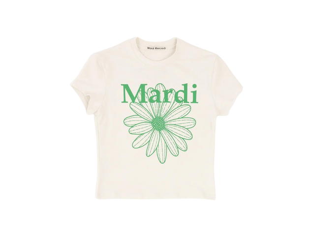 Mardi Mercredi Mardi Mercredi Flower Cropped Tee Lightbeige Green - view 1
