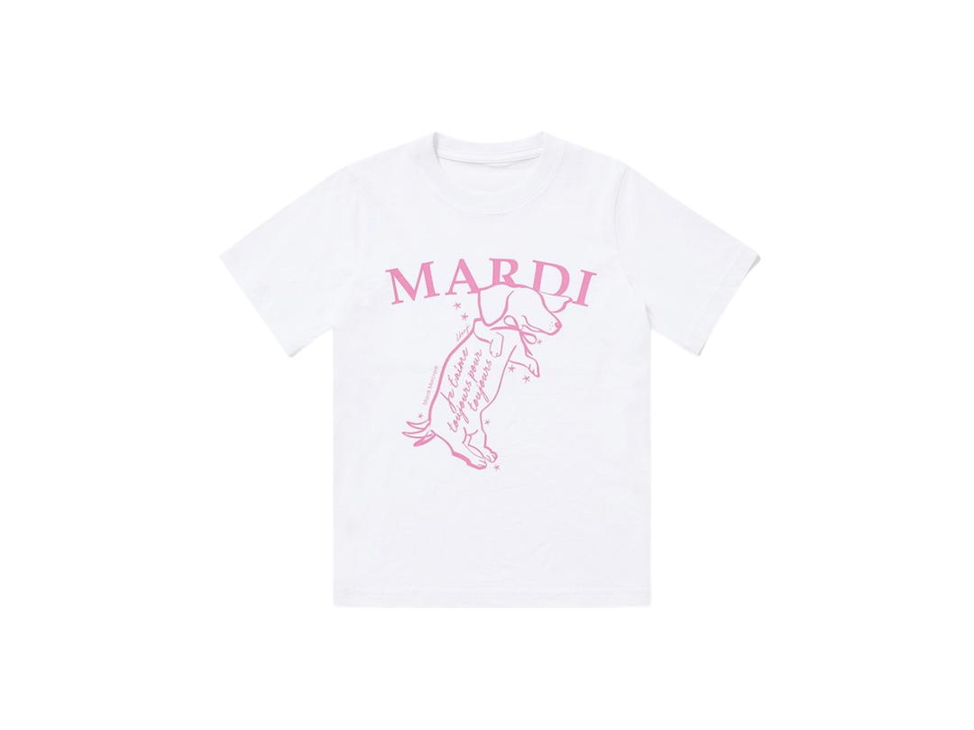 Mardi Mercredi Mardi Mercredi Kids Tshirt Swing The Tail Ddanji White Pink