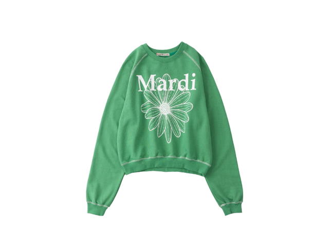 Mardi Mercredi Mardi Mercredi Mardi Flower Sweatshirt Raglan Green White - view 1
