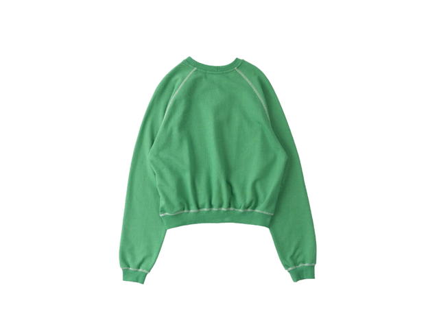 Mardi Mercredi Mardi Mercredi Mardi Flower Sweatshirt Raglan Green White - view 2