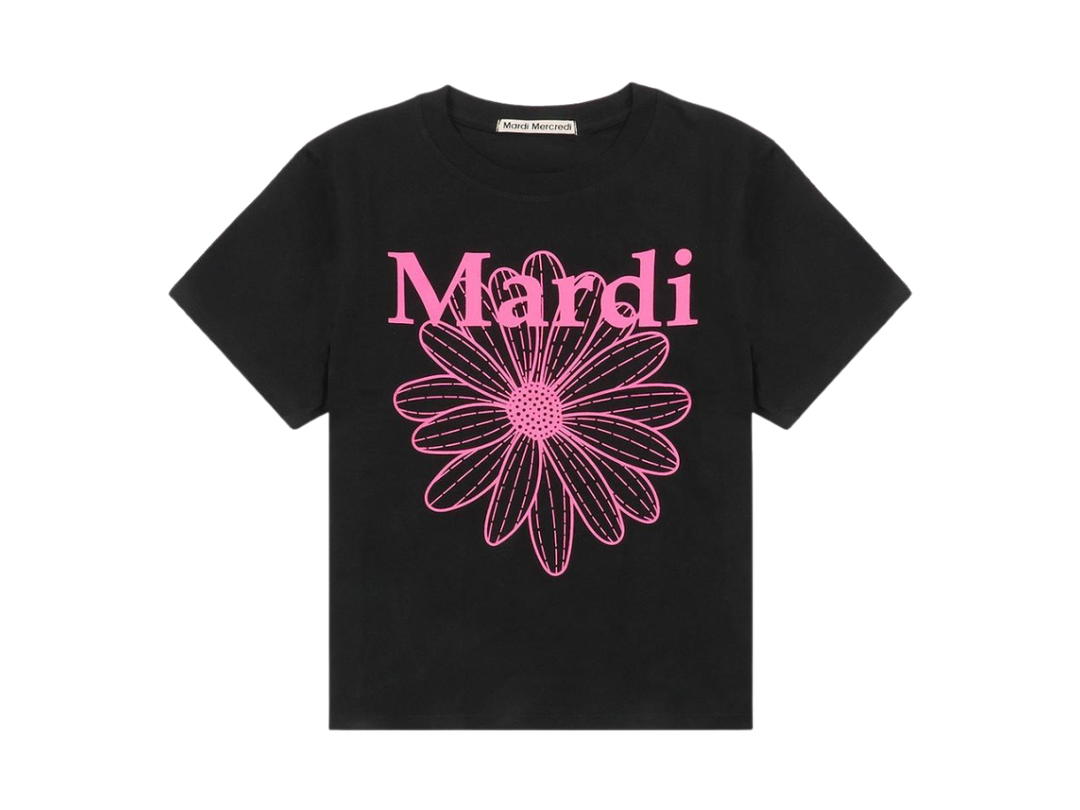 Mardi Mercredi Mardi Mercredi Flowermardi Black Fuchsia (Slim T-Shirt)