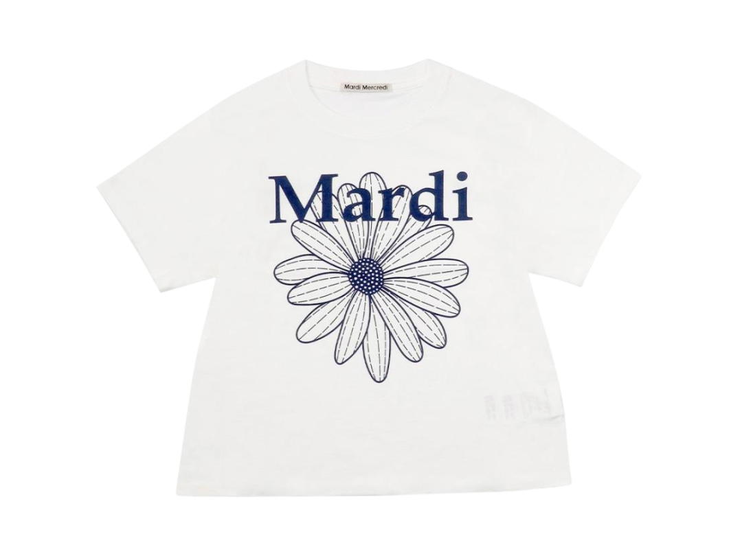 Mardi Mercredi Mardi Mercredi Flowermardi Ivory Navy (Slim T-Shirt)