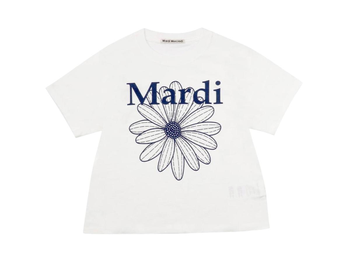 Mardi Mercredi Mardi Mercredi Flowermardi Ivory Navy (Slim T-Shirt)