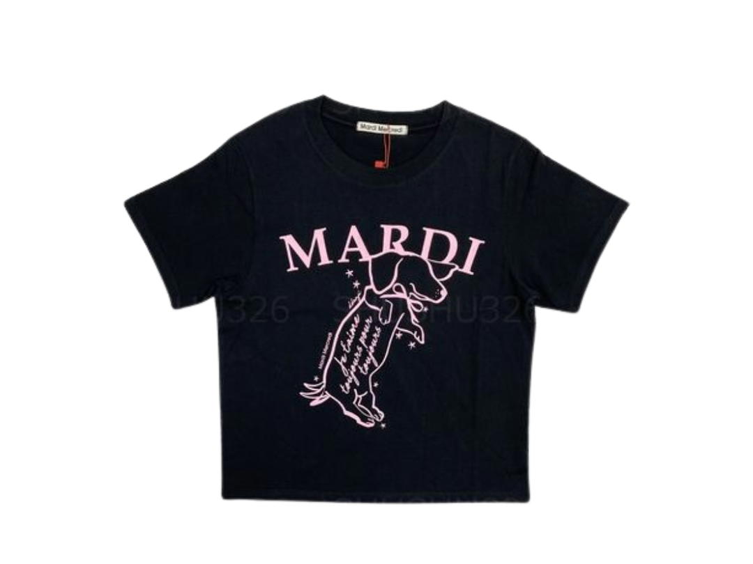 Mardi Mercredi Mardi Mercredi Swing The Tail DDANJI Black Pink (Slim T-Shirt)