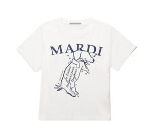 Buy Mardi Mercredi Swing The Tail DDANJI Ivory Navy (Slim T-Shirt) at Sasom – Authentic and Ready to Ship