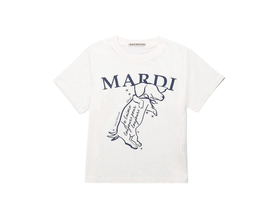 Mardi Mercredi Mardi Mercredi Swing The Tail DDANJI Ivory Navy (Slim T-Shirt)