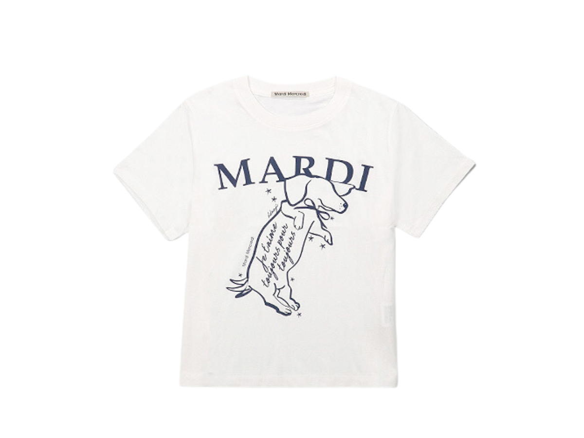 Mardi Mercredi Mardi Mercredi Swing The Tail DDANJI Ivory Navy (Slim T-Shirt)