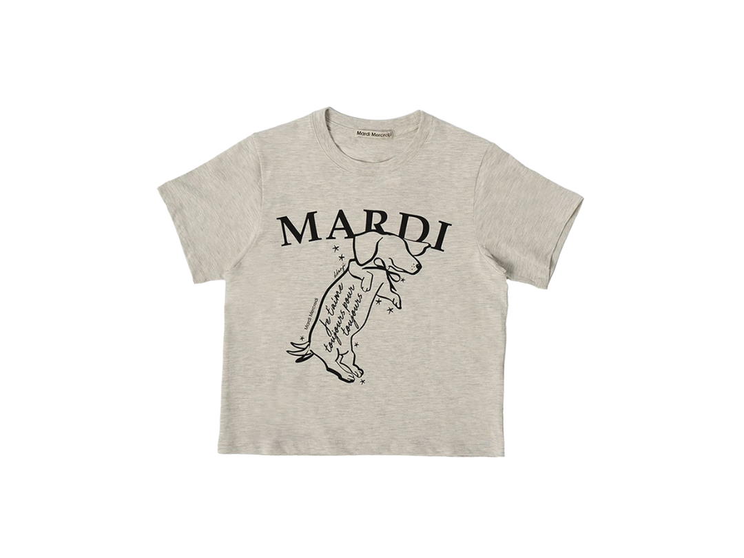 Mardi Mercredi Mardi Mercredi Swing The Tail Ddanji Oatmeal Black (Slim T-Shirt)