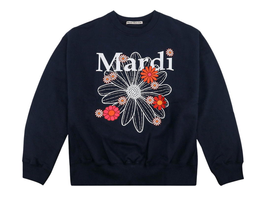 Mardi Mercredi Mardi Mercredi Sweatshirt Flowermardi Blossom Navy White