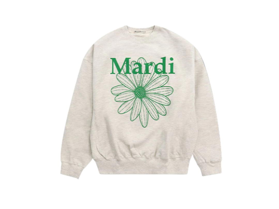 Mardi Mercredi Mardi Mercredi Sweatshirt Flowermardi Oatmeal Green