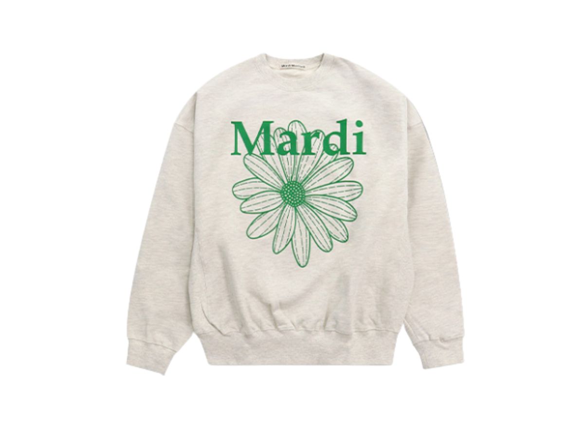 Mardi Mercredi Mardi Mercredi Sweatshirt Flowermardi Oatmeal Green