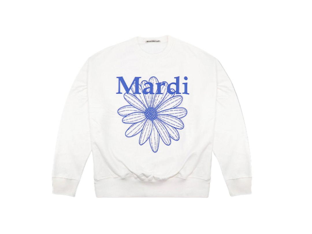 Mardi Mercredi Mardi Mercredi Sweatshirt Flowermardi White Vividblue