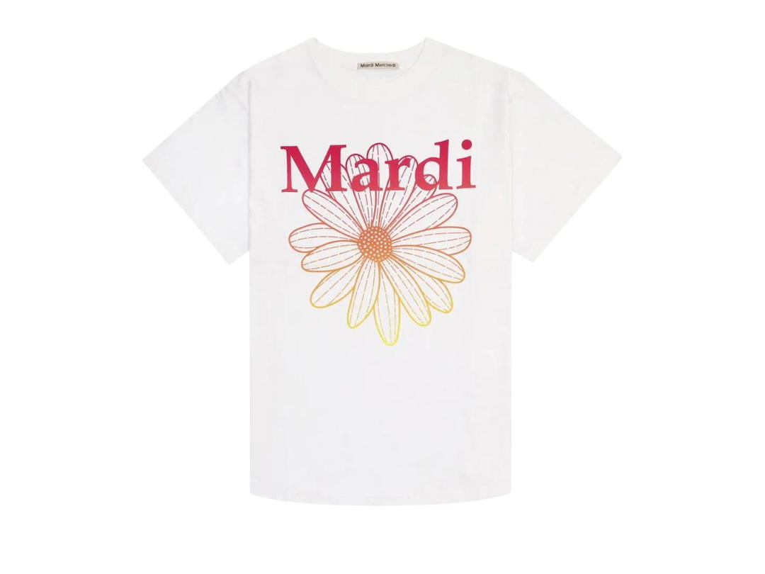 Mardi Mercredi Mardi Mercredi Tshirt Flowermardi Gradation White Pink