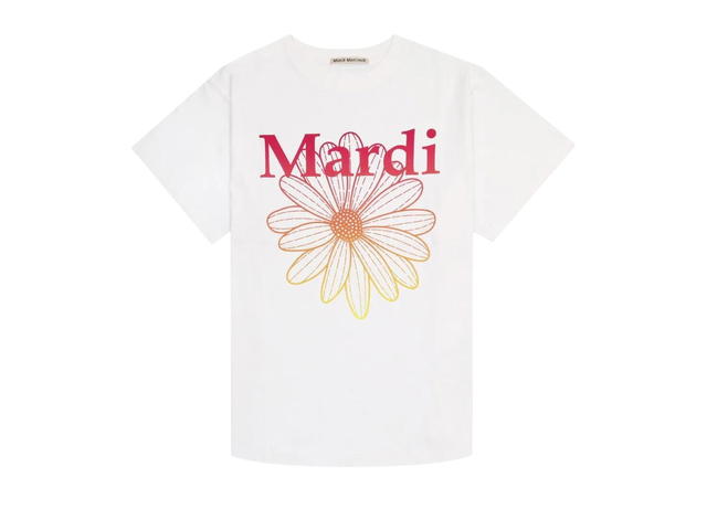 Mardi Mercredi Mardi Mercredi Tshirt Flowermardi Gradation White Pink - view 1