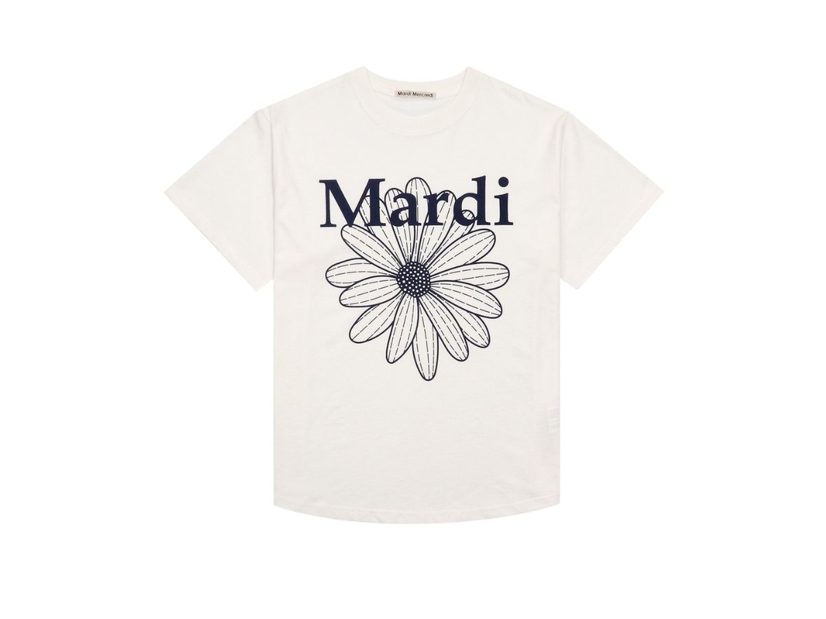 Mardi Mercredi Mardi Mercredi Tshirt Flowermardi Ivory Navy