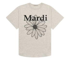 Buy Mardi Mercredi Tshirt Flowermardi Oatmeal Black at Sasom – Authentic and Ready to Ship