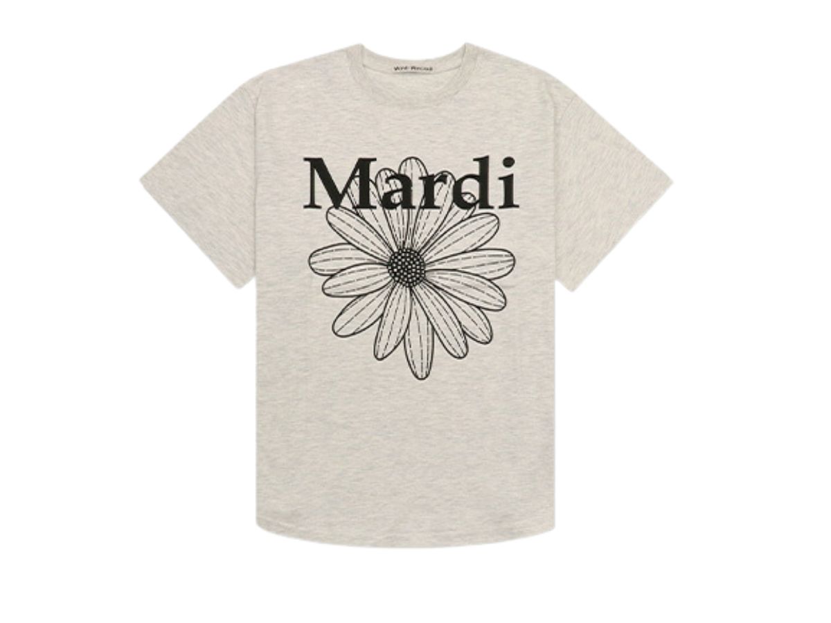 Mardi Mercredi Mardi Mercredi Tshirt Flowermardi Oatmeal Black